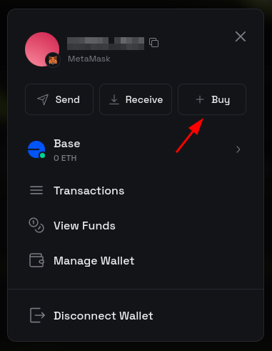 Buy button in wallet